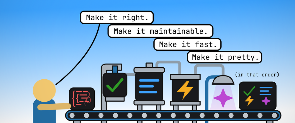 Make it right. Make it maintainable. Make it fast. Make it pretty. (In that order.)